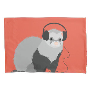 Funda De Cojín Hurón divertido del amante de la música
