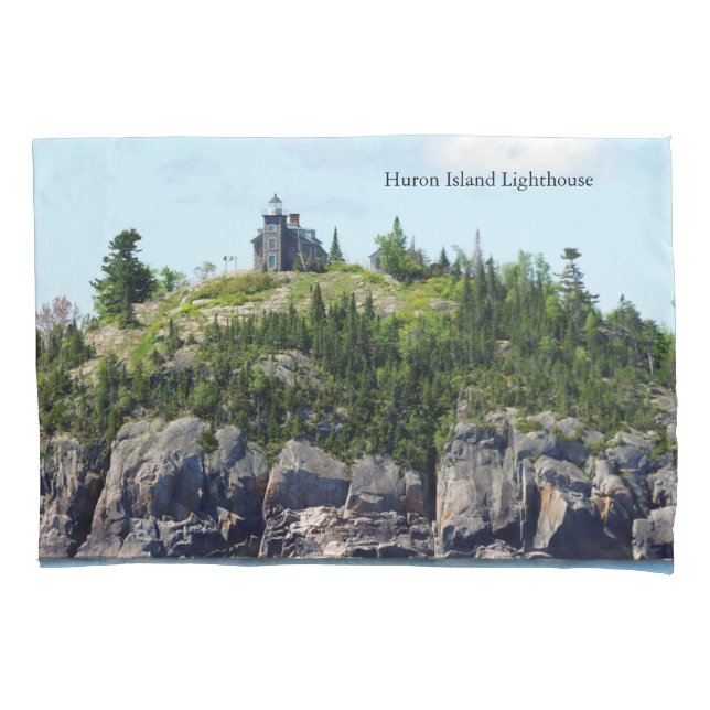 Funda De Cojín Huron Island Lighthouse almohada ancha angular (Anverso)