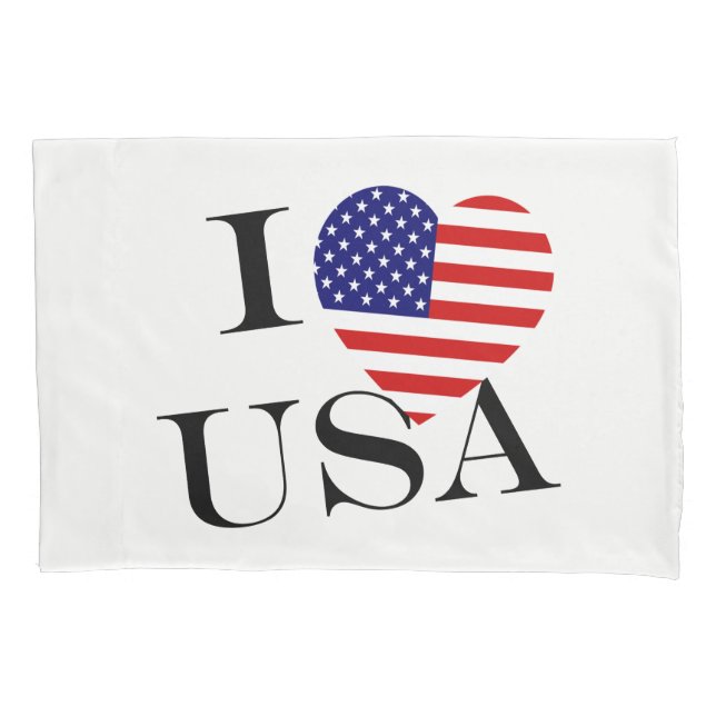 Funda De Cojín I Heartflag USA bk pcnt (Anverso)