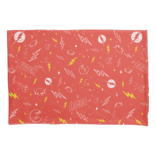 Funda De Cojín Icono de relámpago de Flash y patrón de garabatos