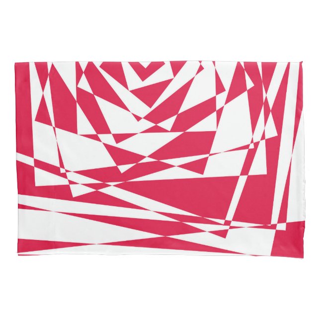 Funda De Cojín Ilusión abstracta roja blanca (Anverso-izquierdo)
