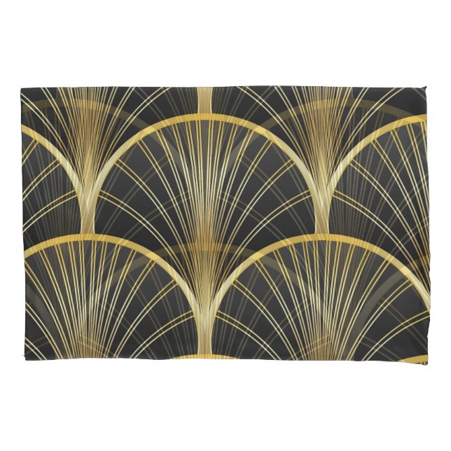 Funda De Cojín Ilustracion Art Deco de textura geométrica (Anverso)