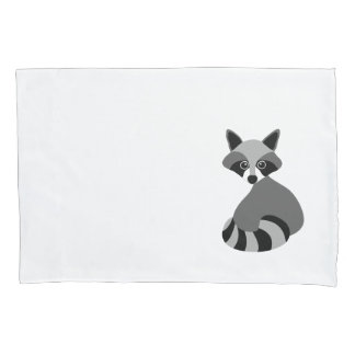 Funda De Cojín Ilustracion blanco y negro de mapache