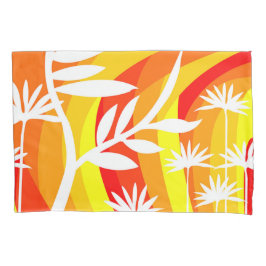 Funda De Cojín Ilustracion Botánico Blanco y naranja