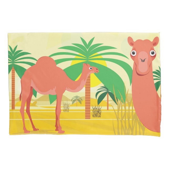 Funda De Cojín Ilustracion Camels (Anverso)