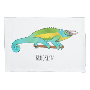 Funda De Cojín Ilustracion chameleon personalizado de Jackson