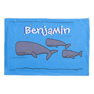 Funda De Cojín Ilustracion de ballenas personalizados migratorias