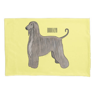 Funda De Cojín ilustración de dibujos animados de perro galgo afg