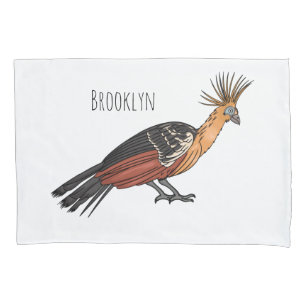Funda De Cojín Ilustración de dibujos animados del pájaro hoatzin