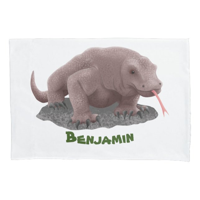 Funda De Cojín Ilustracion de dragón de Komodo (Anverso)