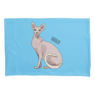 Funda De Cojín ilustración de gato Sphynx de dibujos animados 