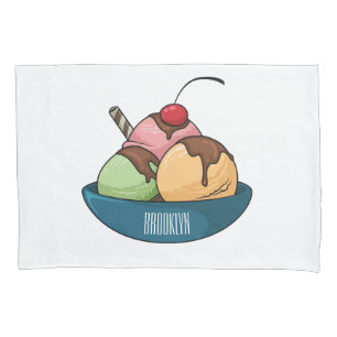 Funda De Cojín Ilustracion de helado personalizado