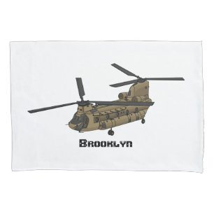 Funda De Cojín Ilustracion de helicópteros militares de Chinook