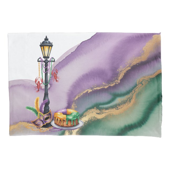 Funda De Cojín Ilustración de Mardi Gras New Orleans (Anverso)