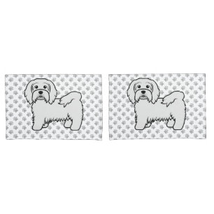 Funda De Cojín Ilustración de perro de dibujos animados Havanés b