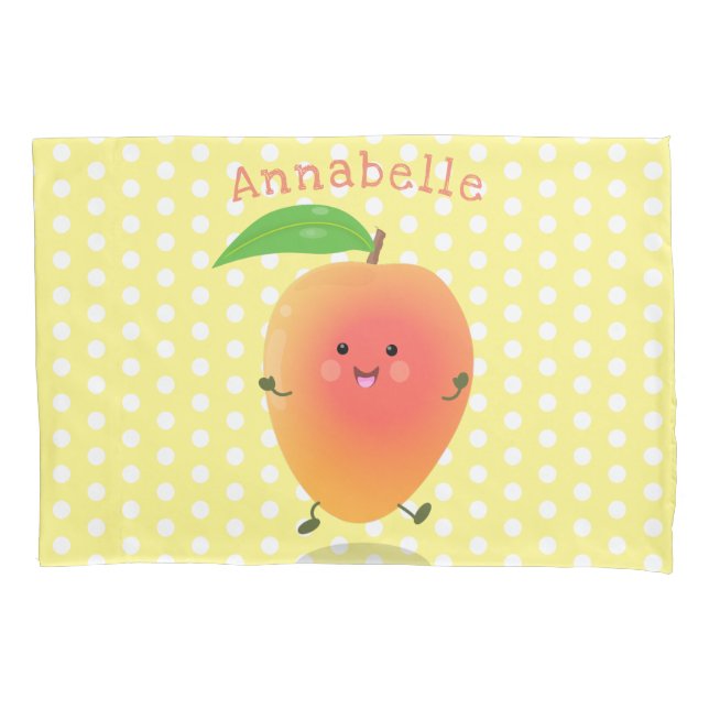 Funda De Cojín Ilustracion de personalizado amarillo de mango ale (Anverso)