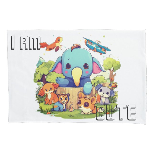 Funda De Cojín Ilustracion de personalizado animal lindo (Anverso)