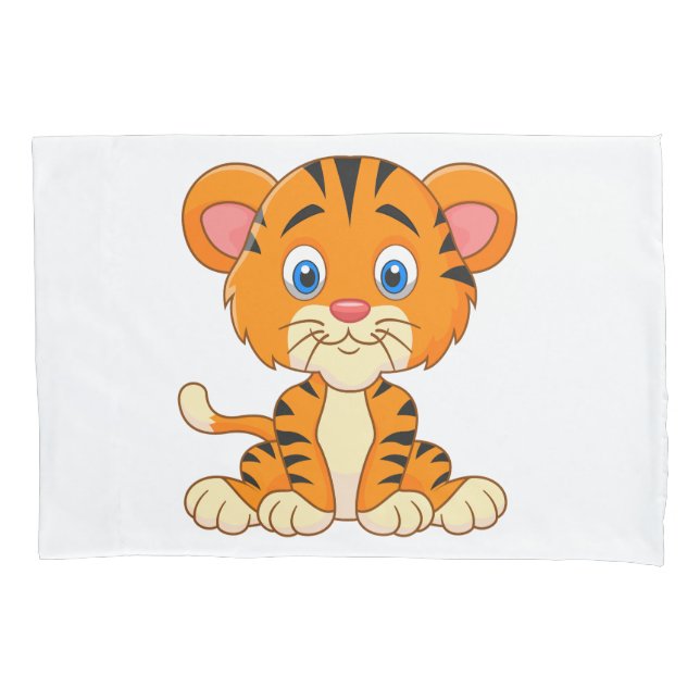Funda De Cojín Ilustracion de personalizado animal tigre lindo (Anverso)