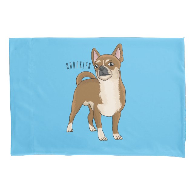 Funda De Cojín Ilustracion de personalizado chihuahua (Anverso)