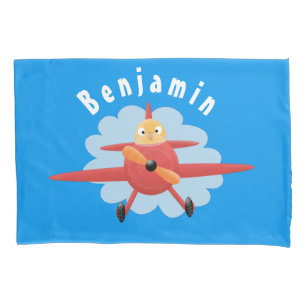 Funda De Cojín Ilustracion de personalizado de avión rojo que vue