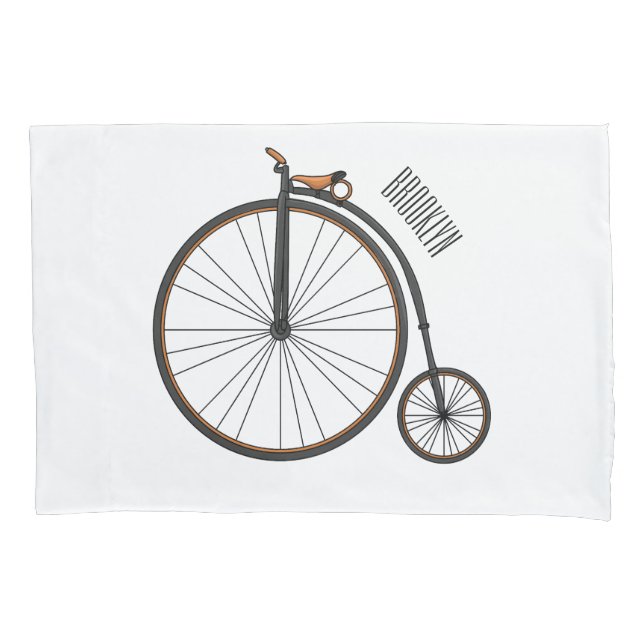 Funda De Cojín Ilustracion de personalizado de bicicletas de alta (Anverso)