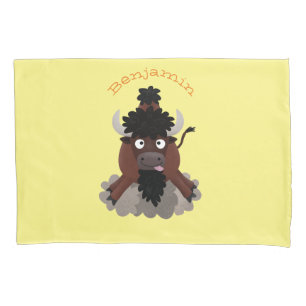 Funda De Cojín Ilustracion de personalizado de bisontes búfalos d
