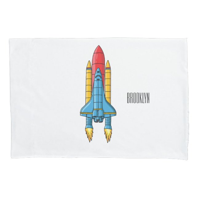 Funda De Cojín Ilustracion de personalizado de buques de cohetes (Anverso)