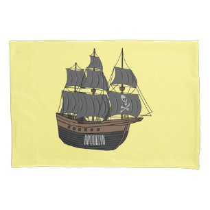 Funda De Cojín Ilustracion de personalizado de buques piratas