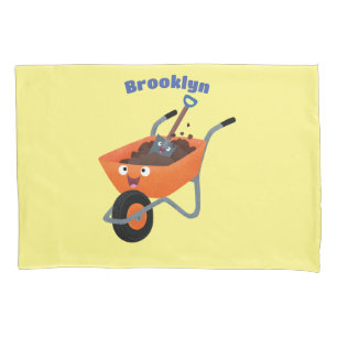 Funda De Cojín Ilustracion de personalizado de carretilla naranja
