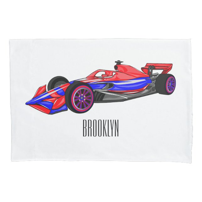 Funda De Cojín Ilustracion de personalizado de coches de carreras (Anverso)