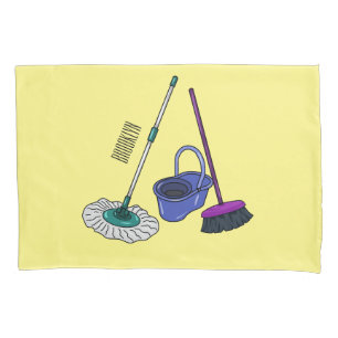 Funda De Cojín Ilustracion de personalizado de escobas y mopas