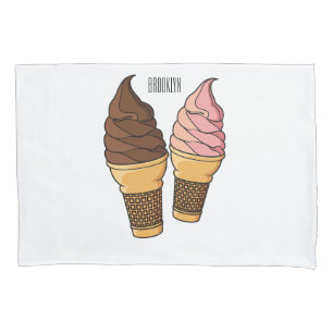 Funda De Cojín Ilustracion de personalizado de helado de cono