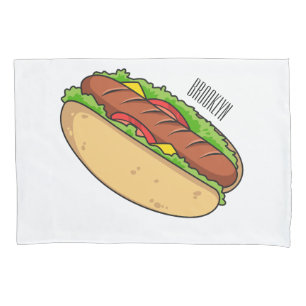 Funda De Cojín Ilustracion de personalizado de hot dog