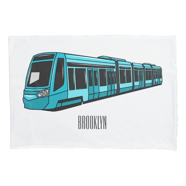 Funda De Cojín Ilustracion de personalizado de locomotora eléctri (Anverso)