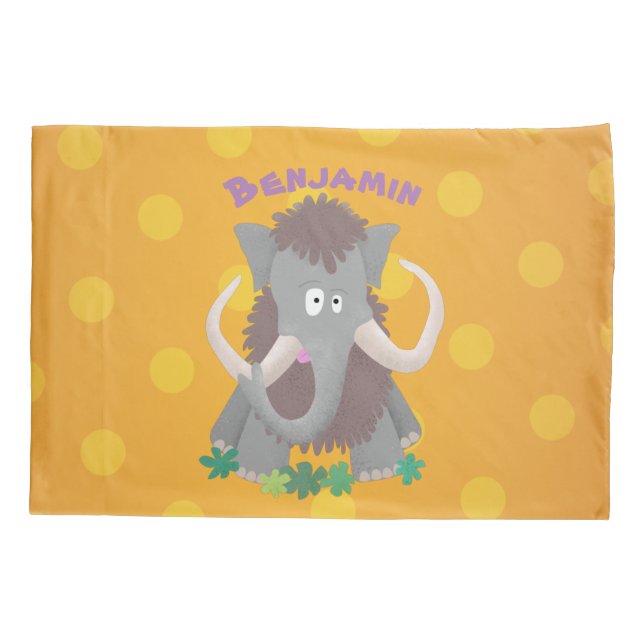 Funda De Cojín Ilustracion de personalizado de mamut bobo gracios (Reverso)