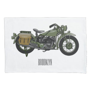 Funda De Cojín Ilustracion de personalizado de motocicleta de cru