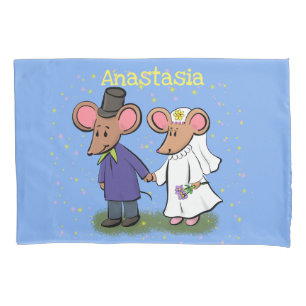 Funda De Cojín Ilustracion de personalizado de pareja de ratones