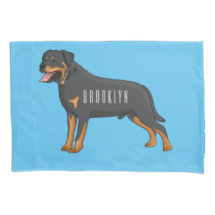 Funda De Cojín Ilustracion de personalizado de perro de Rottweile