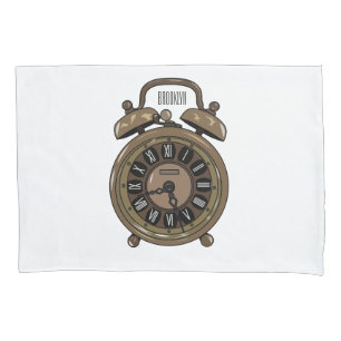 Funda De Cojín Ilustracion de personalizado de reloj de alarma