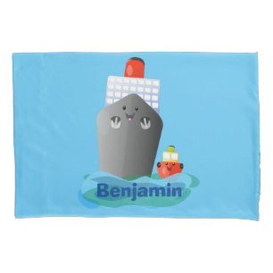 Funda De Cojín Ilustracion de personalizado de remolcador de barc