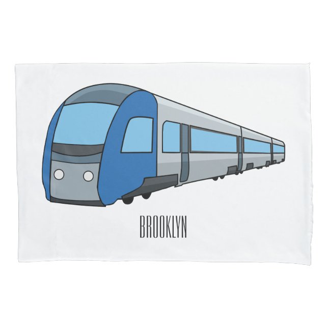 Funda De Cojín Ilustracion de personalizado de trenes eléctricos (Anverso)