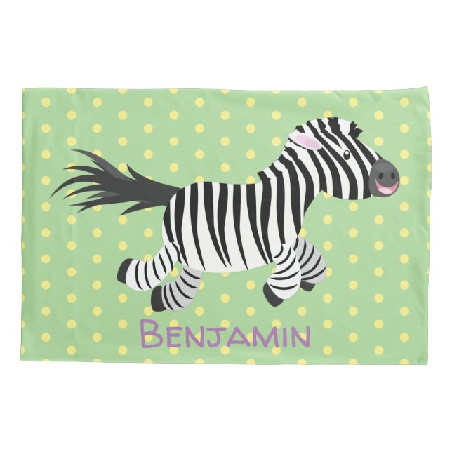 Funda De Cojín Ilustracion de personalizado de zebra graciosa (Reverso)