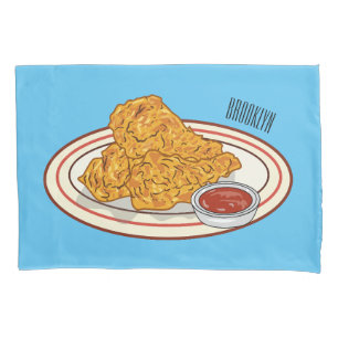 Funda De Cojín Ilustracion de pollo frito personalizado