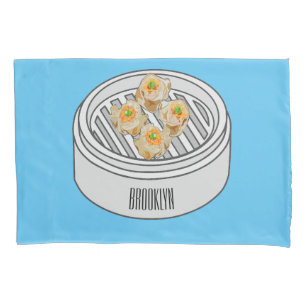 Funda De Cojín Ilustracion de Shumai dim sum personalizado