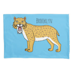 Funda De Cojín Ilustracion de tigre con dientes de saber