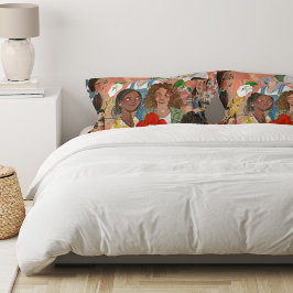 Funda De Cojín Ilustracion floral del Día Internacional de la Muj