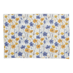 Funda De Cojín Ilustracion floral, flores silvestres abstractas, 