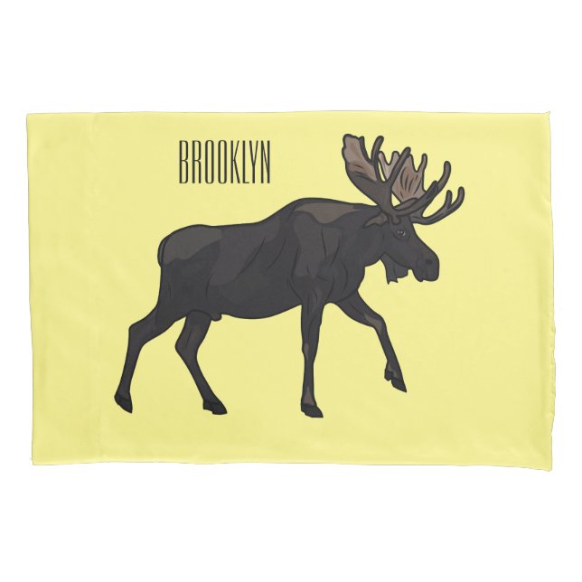 Funda De Cojín Ilustracion Moose personalizado (Anverso)