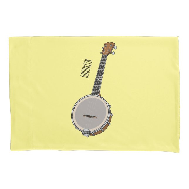 Funda De Cojín Ilustracion personalizado Banjo (Anverso)