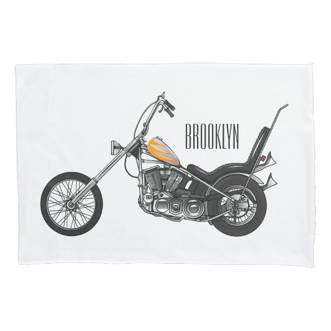 Funda De Cojín Ilustracion personalizado Chopper Motorcycle 1950 (Anverso)